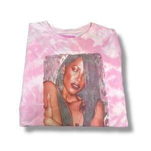Aaliyah Pink Tie Dye Graphic Tshirt Size Large - "Ashlee"